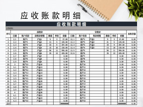 应收账款明细（财务报表）