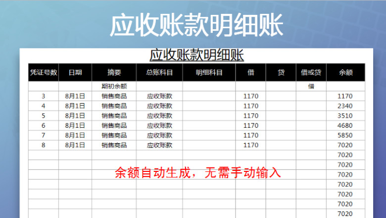 应收账款明细账