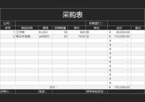 采购表