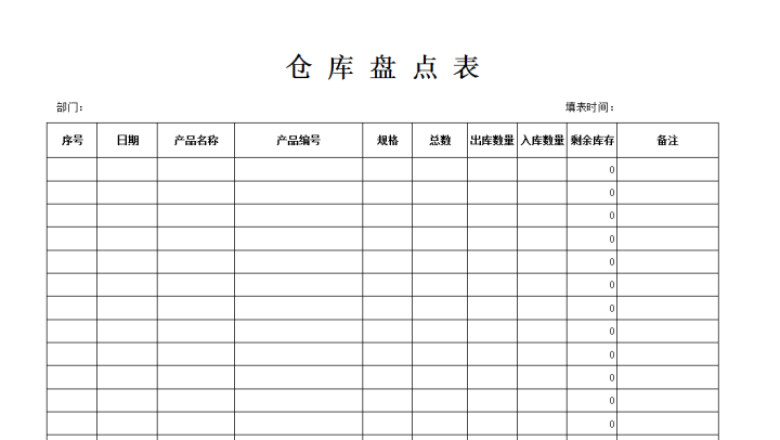 库存盘点表，自动换算
