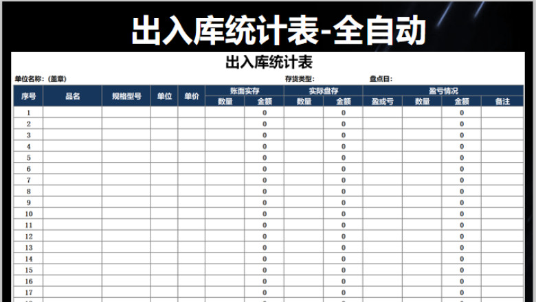出入库统计表