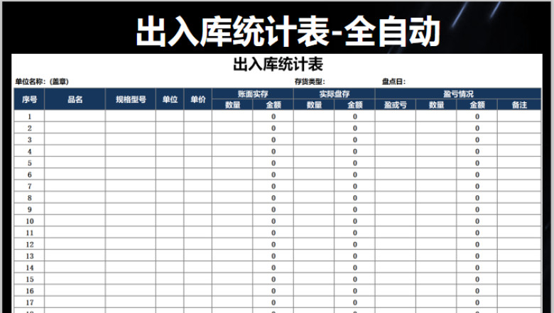 出入库统计表