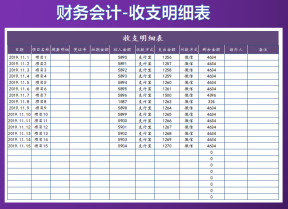 财务报表-收支明细表