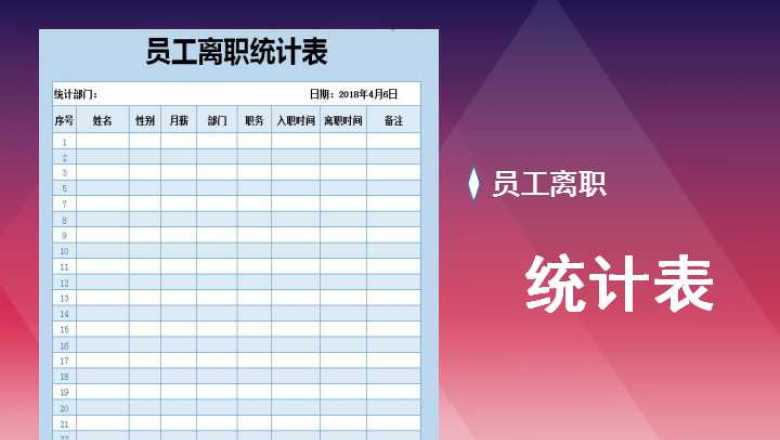 离职人员统计表格式