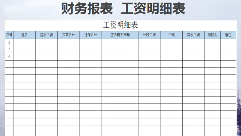 工资明细表