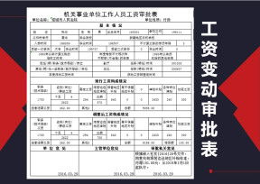 工资变动审核表