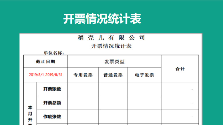 开票情况统计表