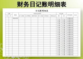 财务日记账明细表