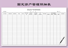 固定资产管理明细表