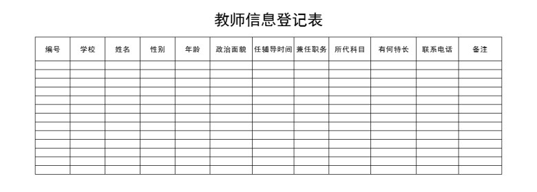 教师信息登记表