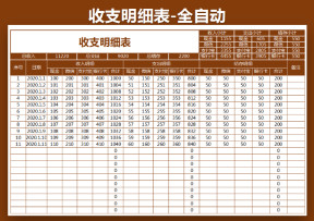 收支表-日记账（全自动）