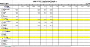 集团资金预算表