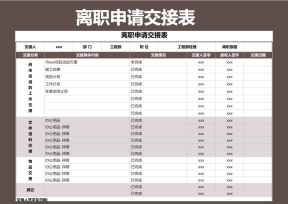 离职申请交接表