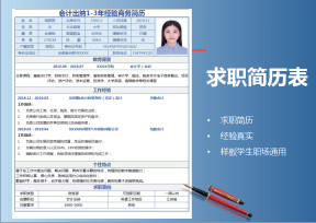 会计出纳1-3年经验商务简历