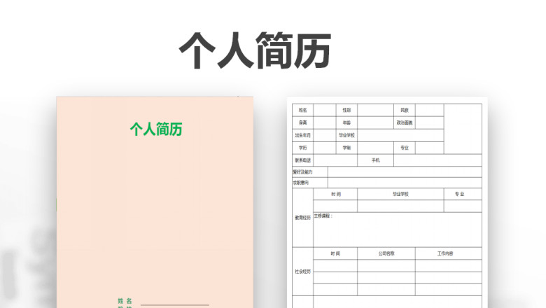 通用简约表格简历