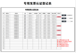 专用发票认证登记表（智能查询）