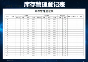 库存管理登记表