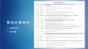 岗位价值指标及定义