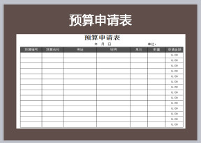 预算申请表