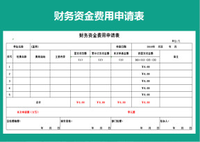 财务资金费用申请表