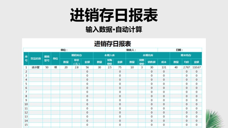 进销存日报表
