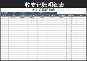 财务收支记账明细表