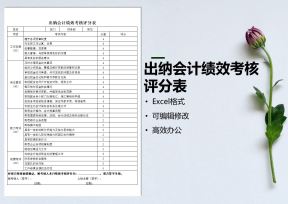 出纳会计绩效考核评分表
