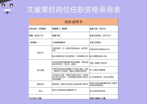 文案策划岗位任职资格录用表