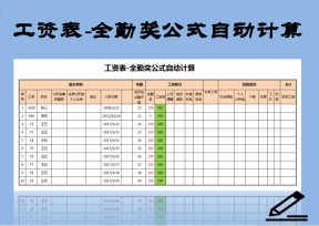 工资表-全勤奖公式自动计算