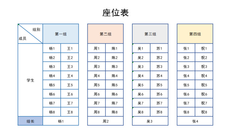 学生座位表
