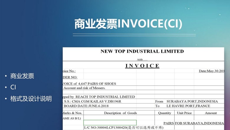 商业发票INVOICE(CI)设计及说明