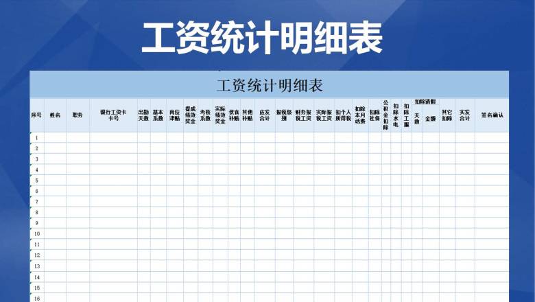 工资统计明细表