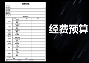 会议、活动经费预算表