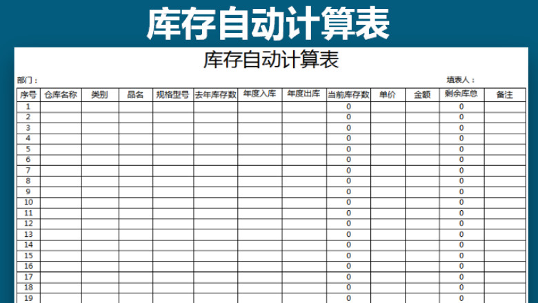 库存表仓库盘点明细