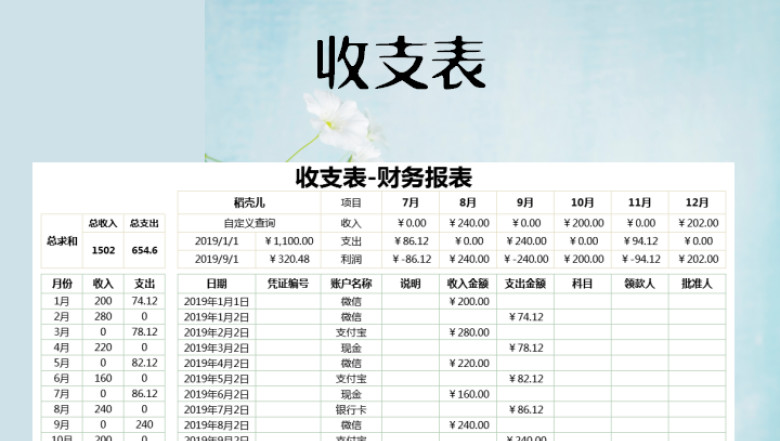 收支表-财务报表