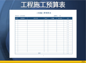 工程施工费预算表