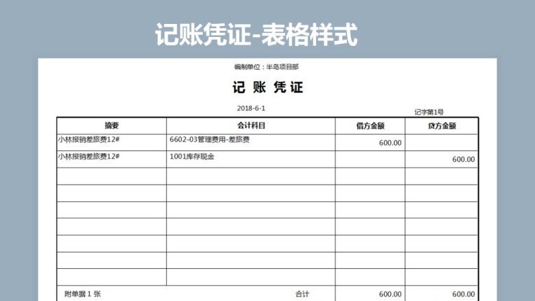 记账凭证（金蝶版）