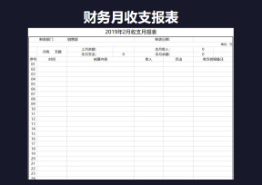 财务月收支报表