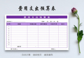 费用支出预算表