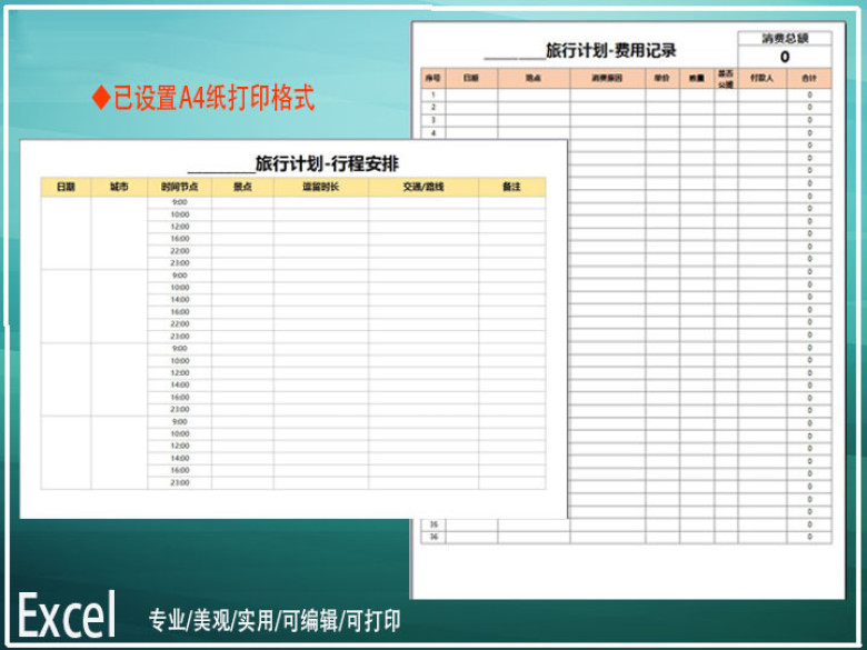 超实用旅游计划表（旅游预算与行程安排）