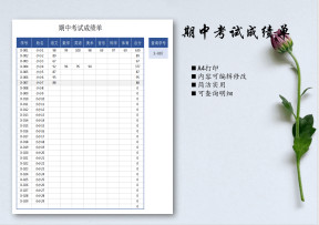 期中考试成绩单（学号查询成绩）