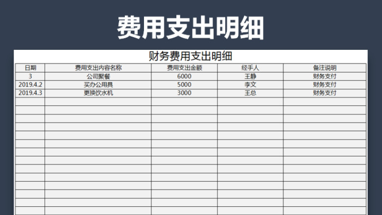 财务报表（费用支出日记账）