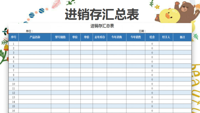 购销存汇总表