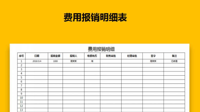 费用报销明细表