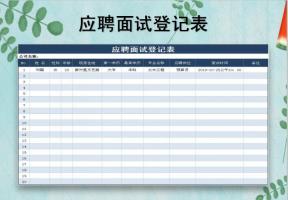 应聘面试登记表