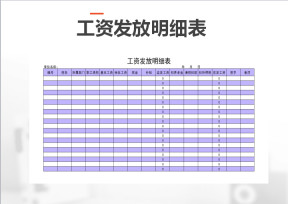 工资发放明细表