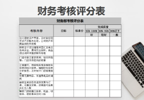 财务考核评分表