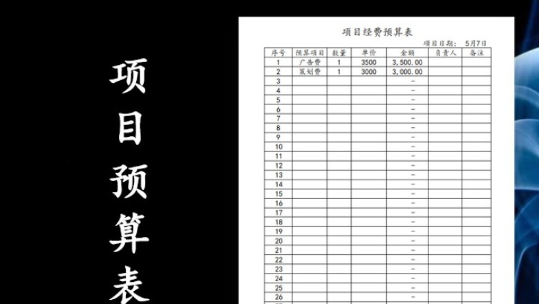 项目经费预算表