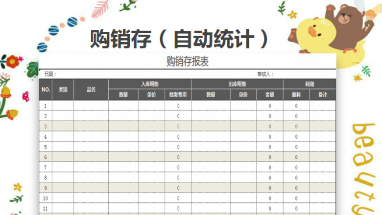 购销存报表（自动统计）