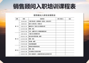 销售顾问入职培训课程表